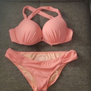 Victoria Secret Coral push up bikini 34 B, Small